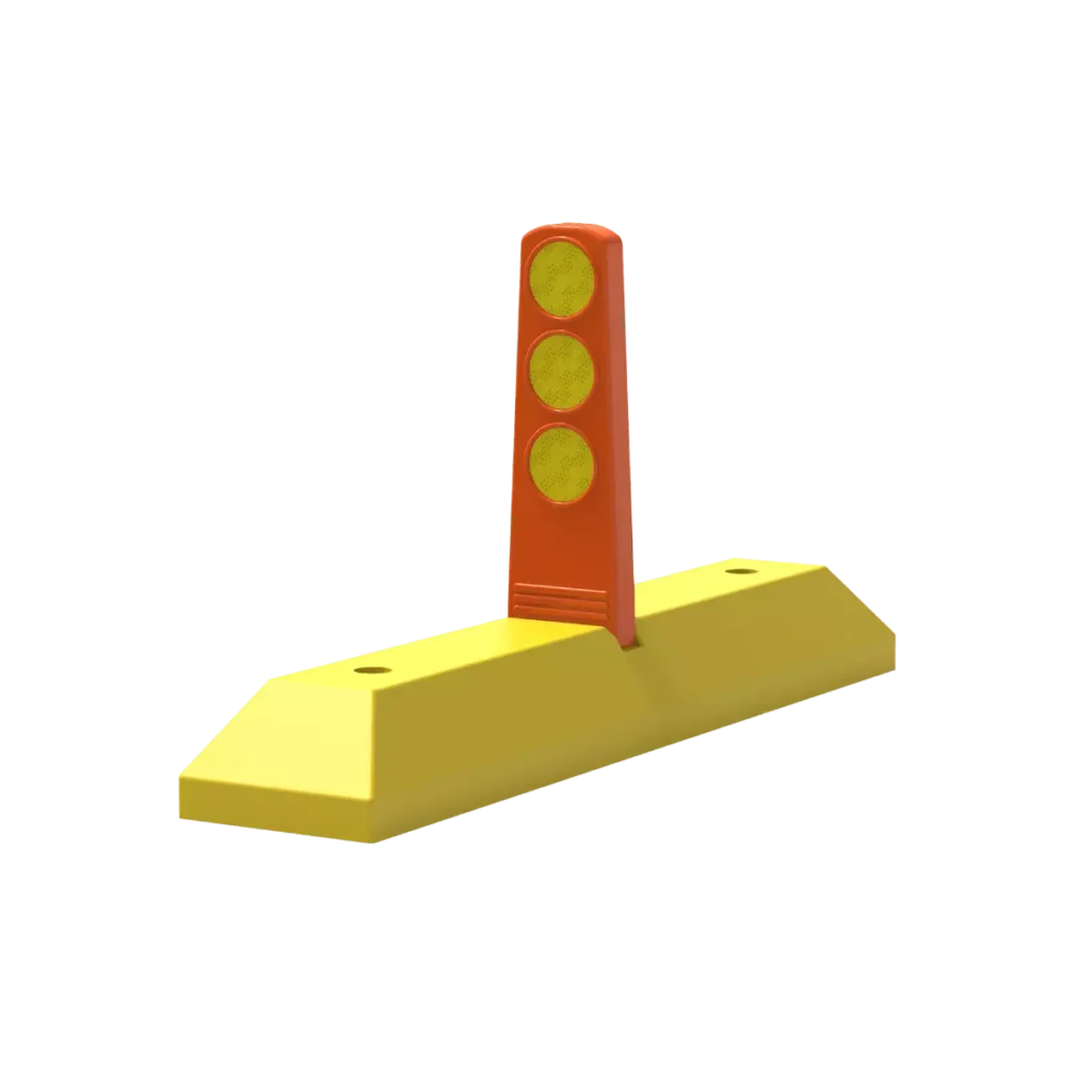 Paleta Canalizadora Poliflexy 80, el dispositivo idóneo para delimitar carriles exclusivos, amigable con autos y bicicletas al no causarles daño.